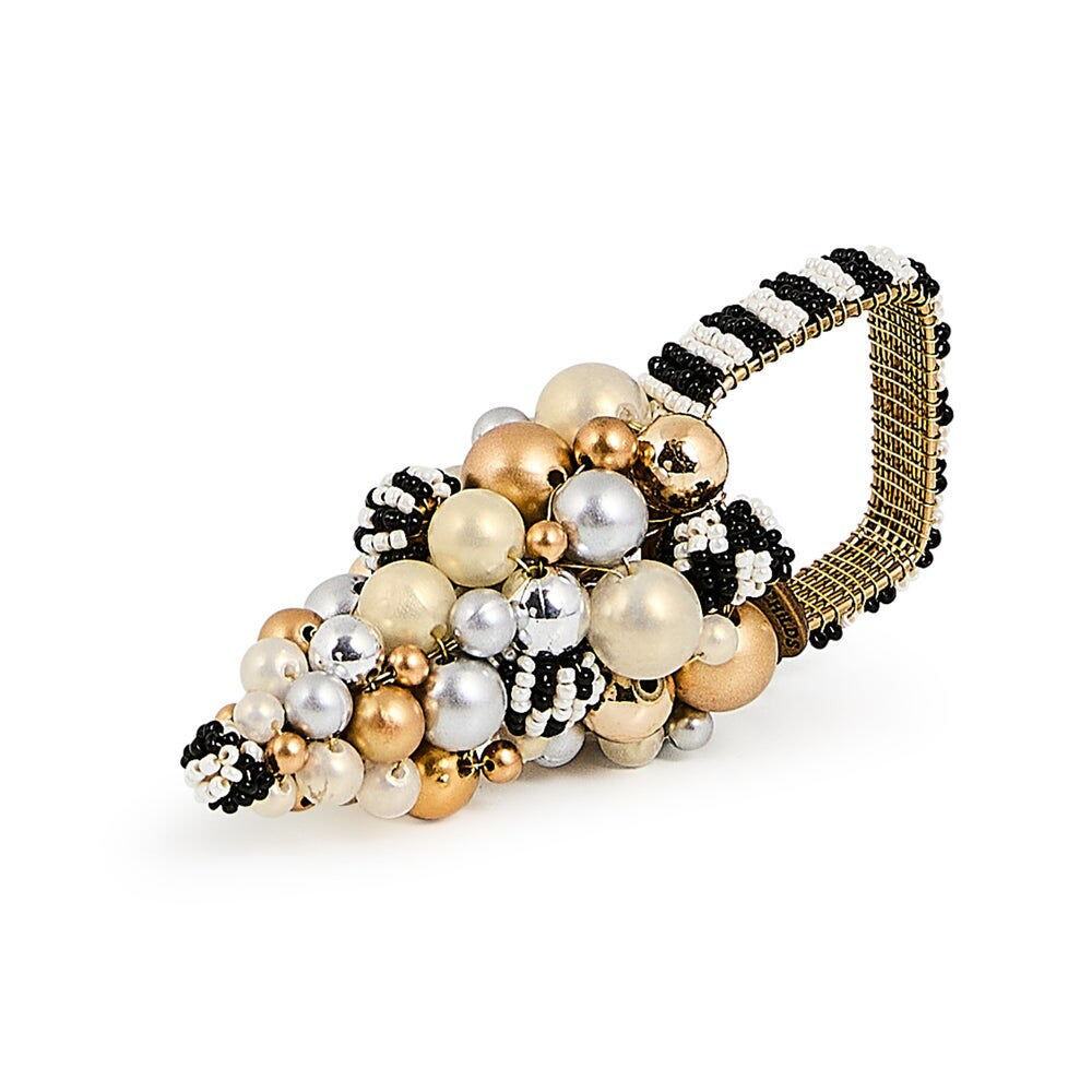 NEW Mackenzie-Childs Glam Up Beaded Tree Napkin Rings, Set of 4 Christmas Decor - Picture 2 of 8